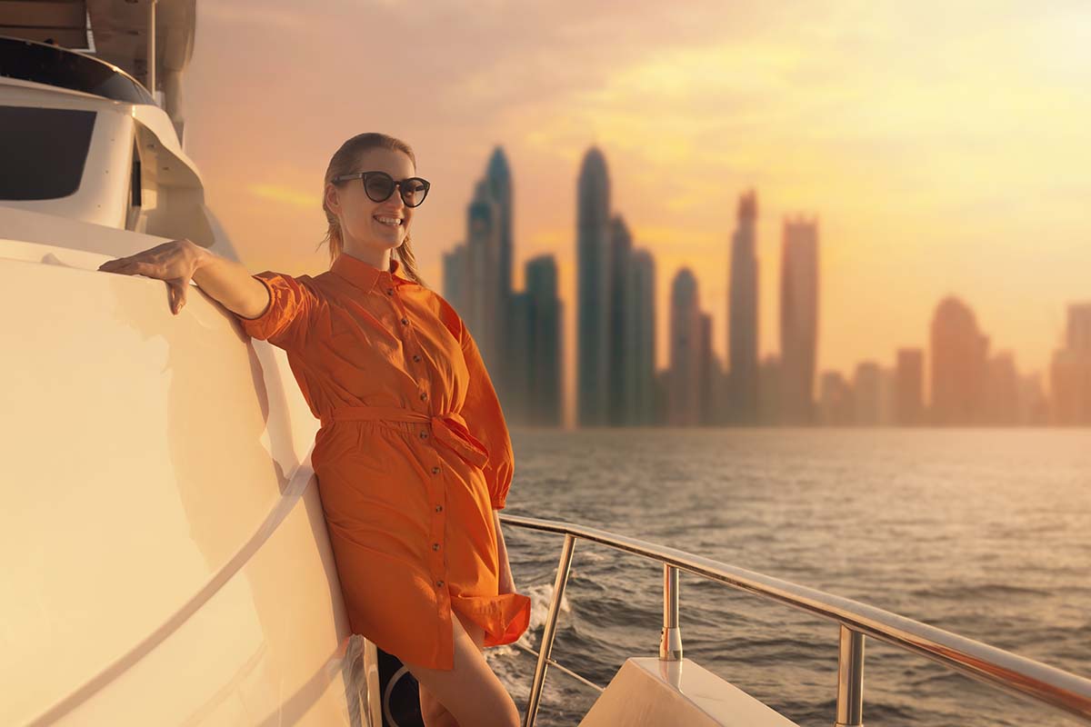 Dubai Marina Luxury Yacht Share Sunset Cruise with BBQ