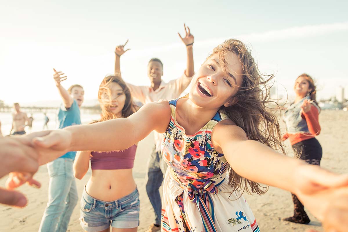 Friends on a Beach, California