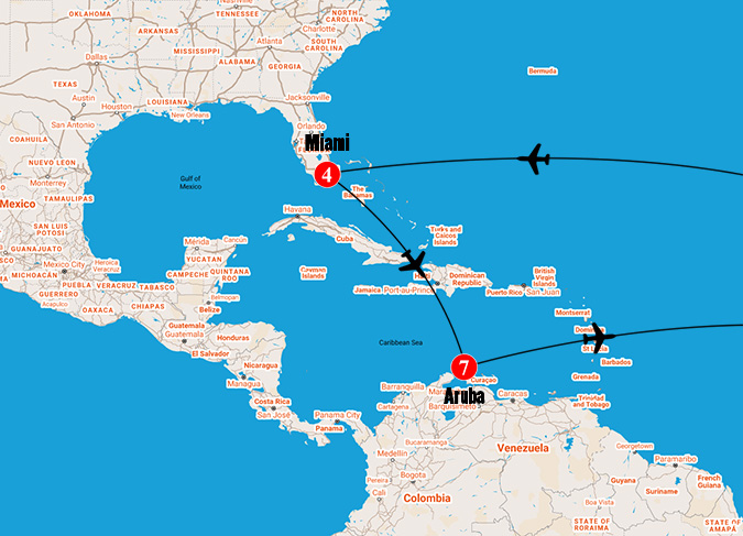 How Far Is Aruba From Florida