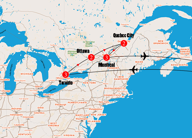 travel between montreal and ottawa